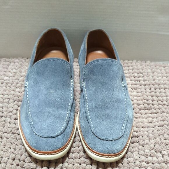 Allen Edmonds Venetian Wilder Light Blue Suede Men's Loafers Size 10 3E - Picture 1 of 10